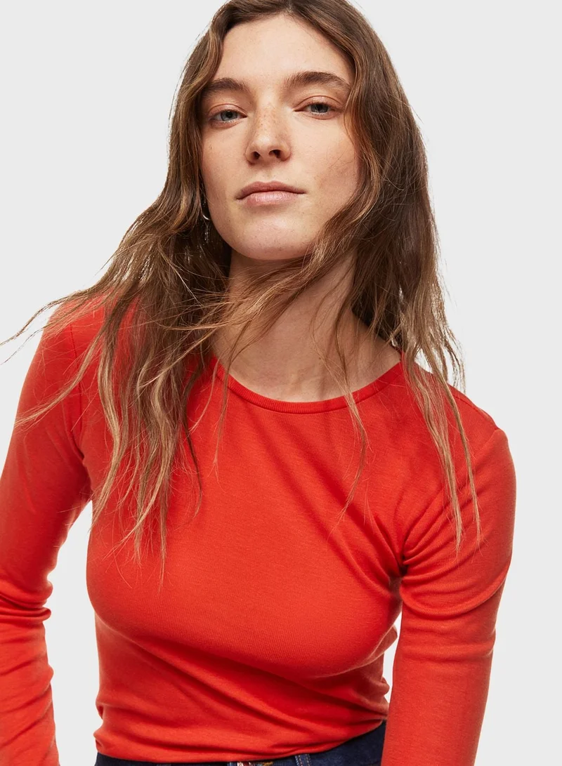 H&M Round Neck Knitted Top