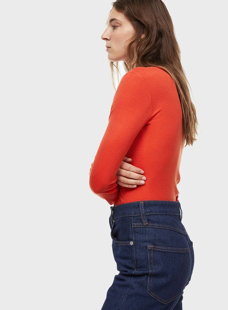 H&M  Round Neck Knitted Top for Women | Best Price UAE