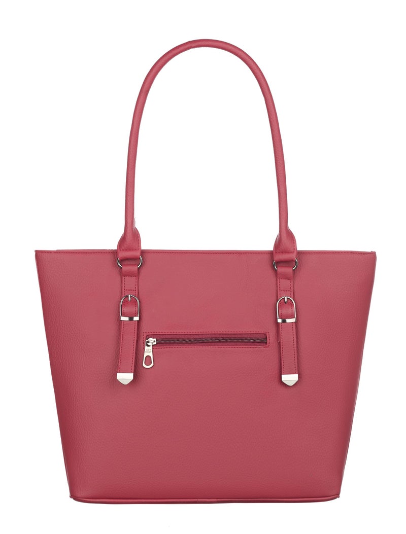Keywest Women's Mandhana Satchel Tote Handbag for Women | Ladies purse | Stylish Shoulder Bag | Gift For Woman | Maroon - Image 4