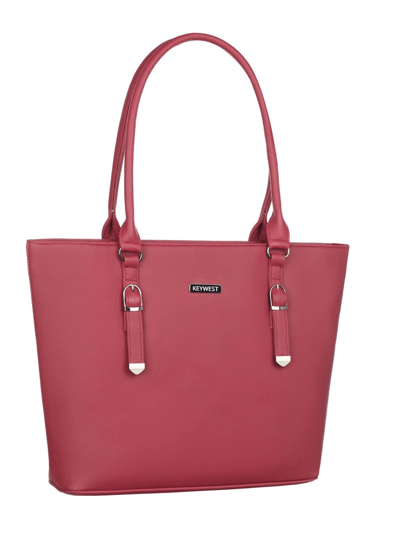 Keywest Women's Mandhana Satchel Tote Handbag for Women | Ladies purse | Stylish Shoulder Bag | Gift For Woman | Maroon - Image 1