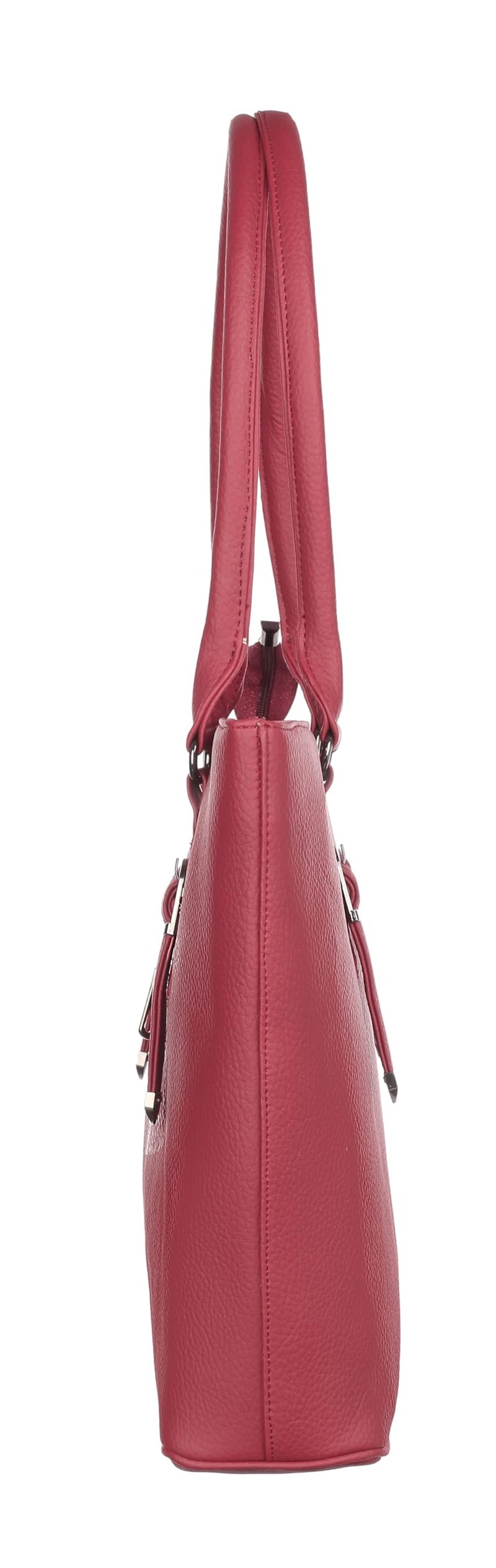 Keywest Women's Mandhana Satchel Tote Handbag for Women | Ladies purse | Stylish Shoulder Bag | Gift For Woman | Maroon - Image 3