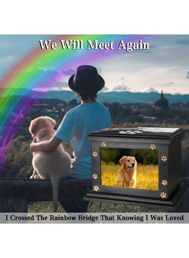 ADMLC Large Wooden Funeral Pets Memorial Urns with Photo Frame, Ashes Keepsake Memory Box for Loss Pets, Casket Burial Urn - Image 4