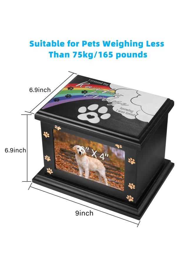 ADMLC Large Wooden Funeral Pets Memorial Urns with Photo Frame, Ashes Keepsake Memory Box for Loss Pets, Casket Burial Urn - Image 2