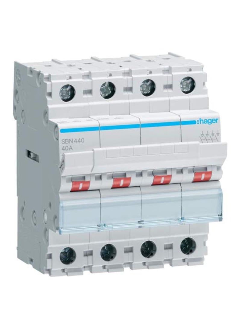 Hager HAGER FOUR POLE 40A ISOLATOR 4POLE SBN441N  - Image 1