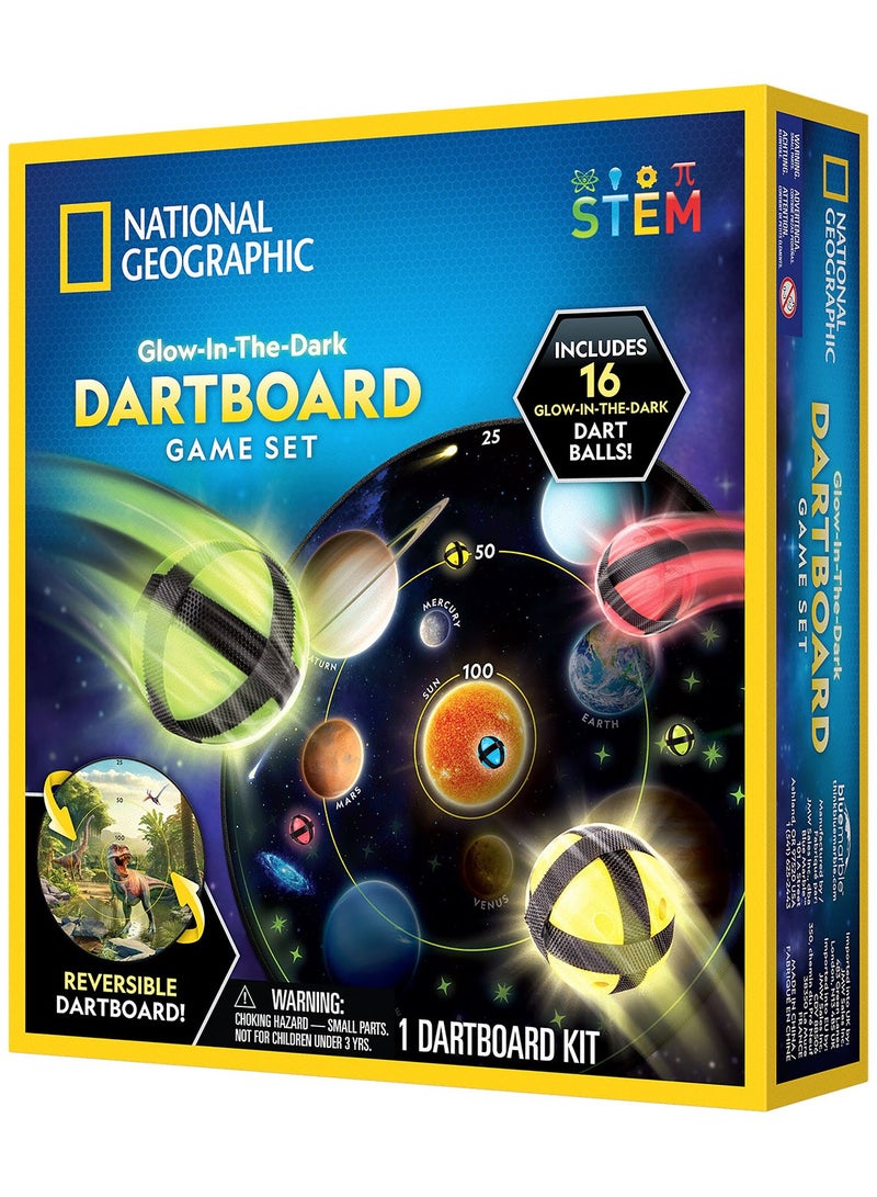 NATIONAL GEOGRAPHIC Geographic Glow-In-The-Dark Dartboard Game Set - Image 2
