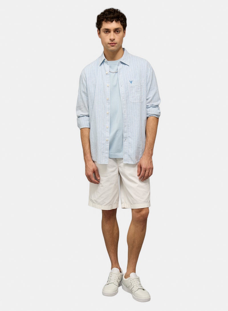 American Eagle AE Everyday Button-Up Linen Shirt - Image 1