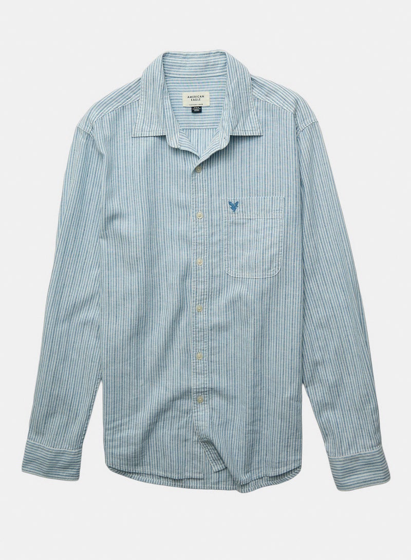 American Eagle AE Everyday Button-Up Linen Shirt - Image 3
