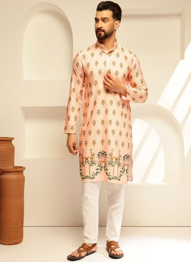Sojanya Ethnic Motifs Embroidered Pure Cotton Kurta Set for Men - Image 1