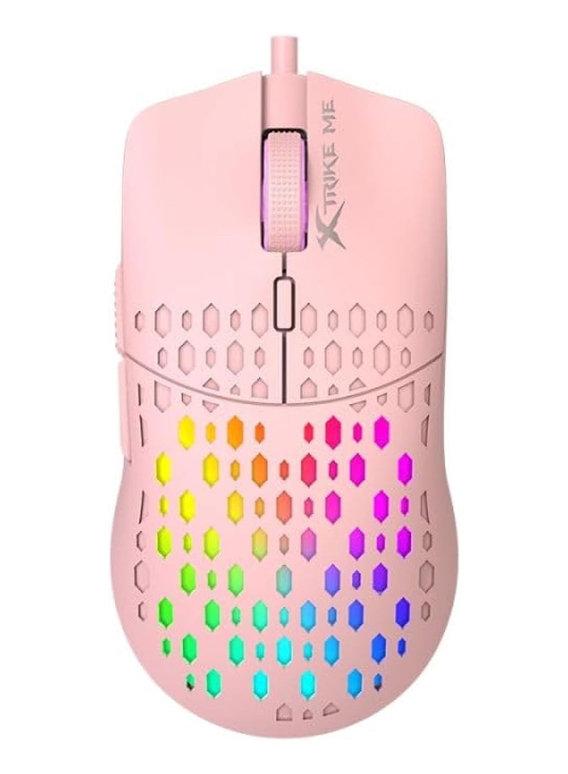 XTRIKE ME GM-209W Wired Gaming Mouse, Pink - Image 1