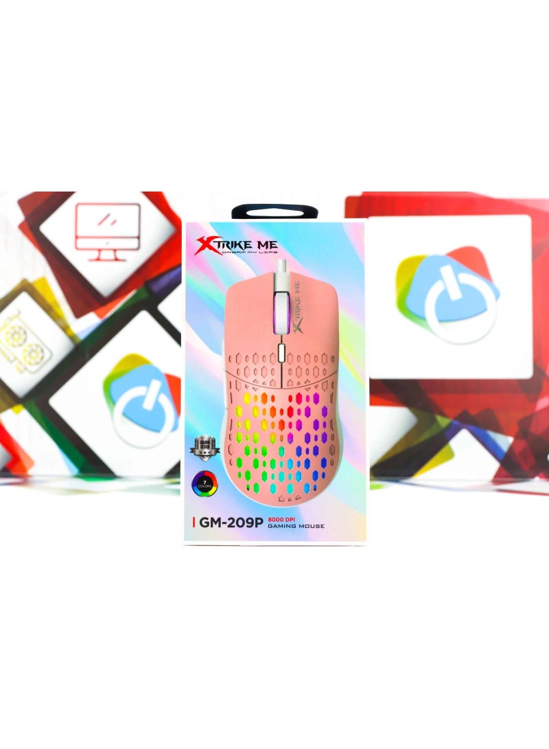 XTRIKE ME GM-209W Wired Gaming Mouse, Pink - Image 2