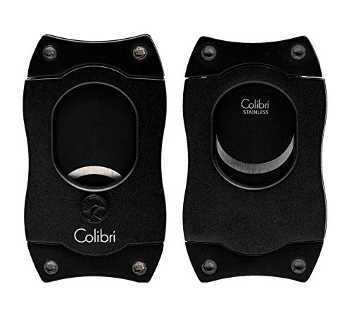 Colibri Premium SCut Cigar Cutter Ergonomic Stainless Steel SpringLoaded Straight Cut Blade Ideal for up to 66 Ring Gauge Gift for Cigar Enthusiasts Black - Image 2