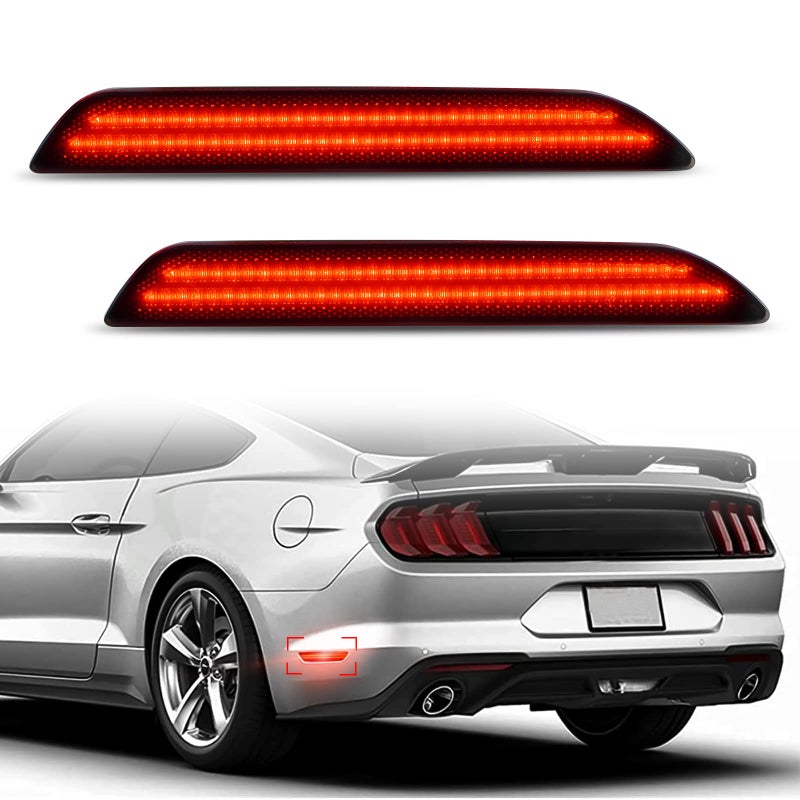 Bestview Side Marker Light Assembly Rear Bumper Side Marker Lamps Reflectors Compatible for Ford Mustang 20152022 Red Pack of 2