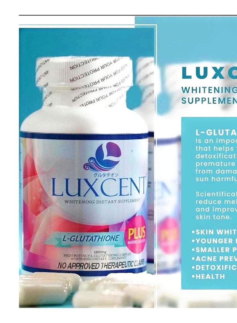 لوكسيو كبسولات Luxcent Luminous من الجلوتاثيون مع الكولاجين 60 كبسولة - Image 2