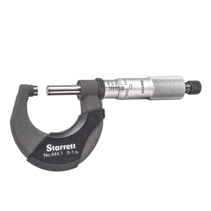 Starrett Starrett Outside Micrometer with Advanced Sleeve Design Satin Chrome Finish and Insulated Frame  Quick and Easy Adjustment 01 Range 0001 Graduations  T4441XRL1  - Image 1