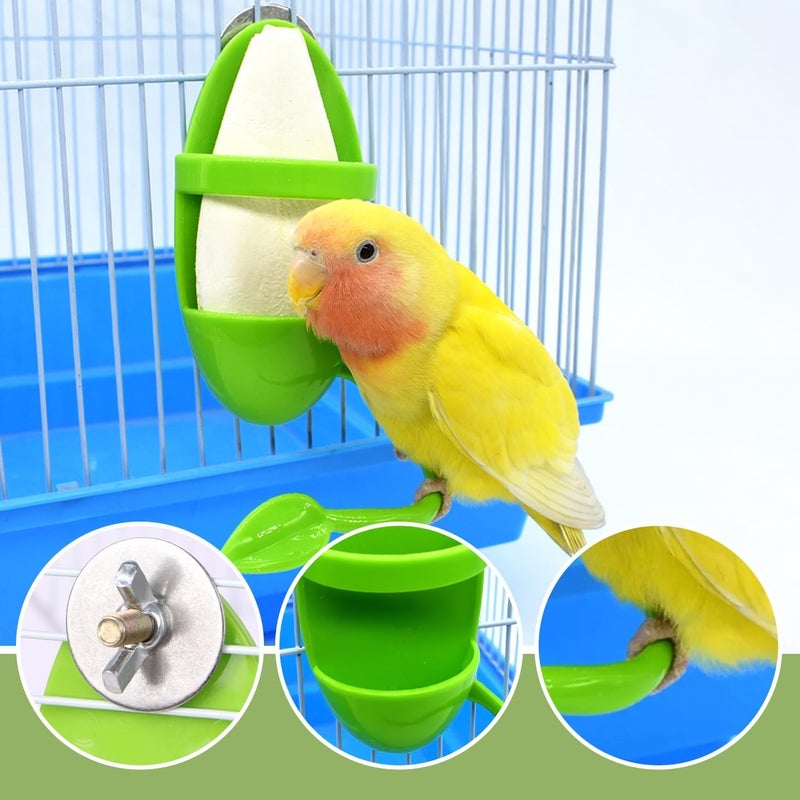 TERRIFI 2-Piece Feeder and 1-Piece Water Fountain Bird Feeder Set, Parrot Feeder Stand, Pet Bird Supplies, Food Container for Birds, Includes Bird Squid Skeleton, Durable and Easy to Use - Image 4