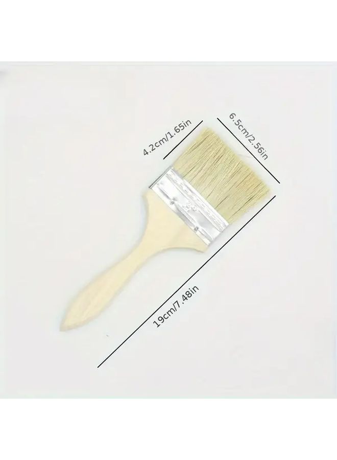5 Piece 3 Inch Paint Brush Set with Dense Bristles and Wood Handles - Image 3