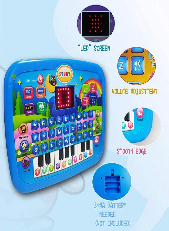 Early Educational Electronic Toy Kids Tablet Multi-functional Learning Toy With LED Screen Childrens Tablet (Blue)  - Image 3