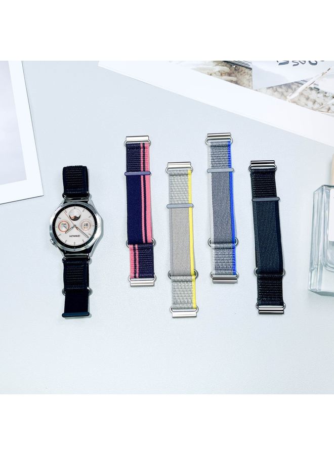 Suitable For Huawei Watch GT4(41/46mm) Mountain Wild Diameter Strap Glossy Metal Head Nylon Woven Strap 