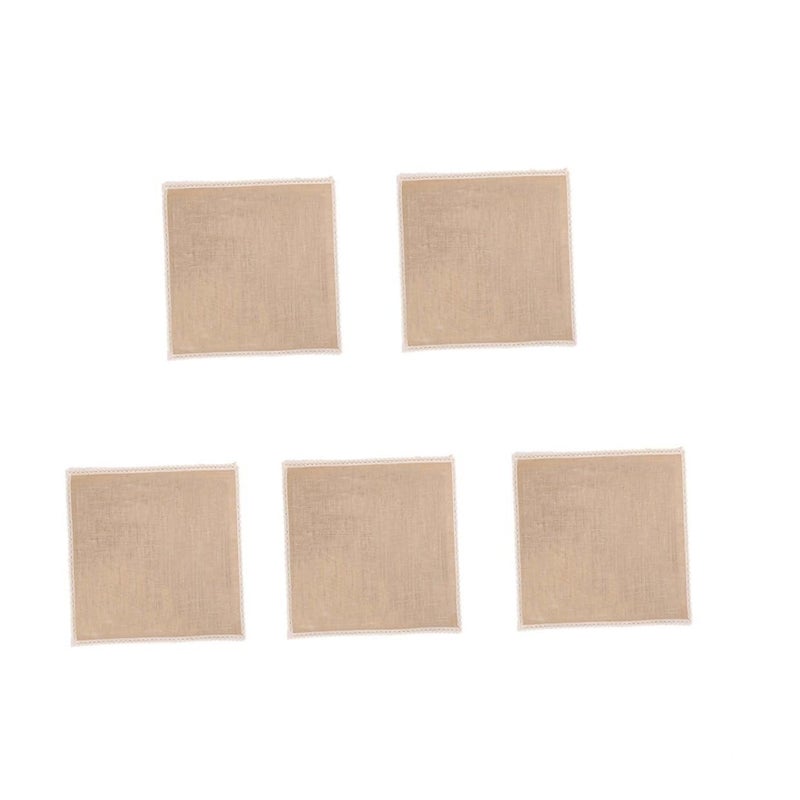 Natural Jute Coasters Set of 5 10x10cm Table Mats for Wedding Party Home Dining Decor - Image 2