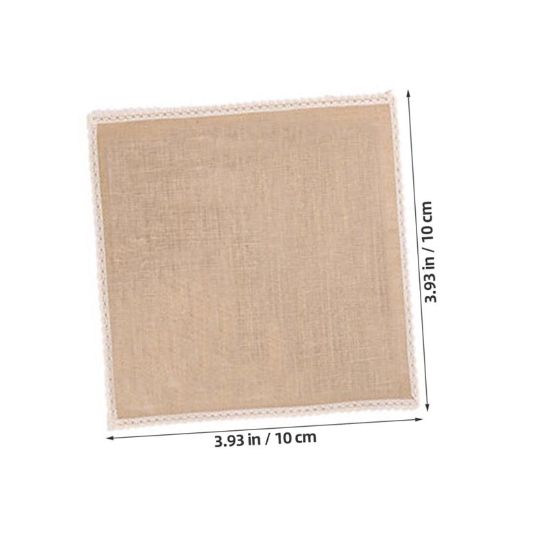 Natural Jute Coasters Set of 5 10x10cm Table Mats for Wedding Party Home Dining Decor - Image 3
