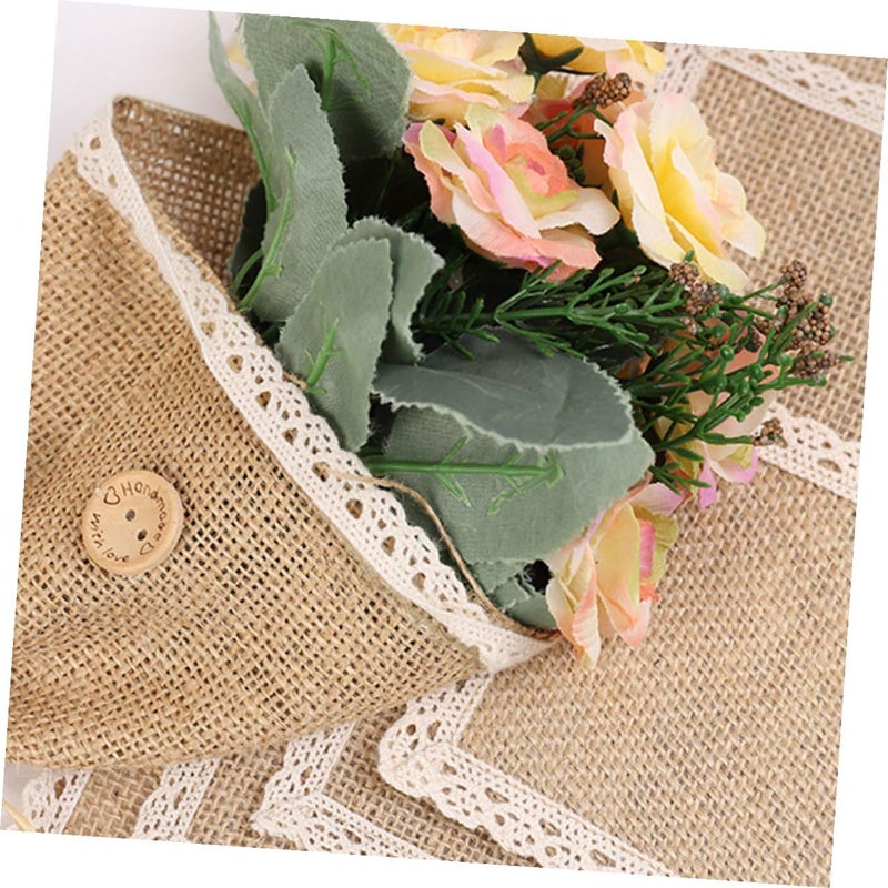 Natural Jute Coasters Set of 5 10x10cm Table Mats for Wedding Party Home Dining Decor - Image 5