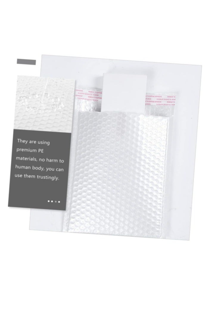 الواحة-TH عبوة من 15 كيسًا بريديًا فقاعيًا ذاتي الغلق، 25 × 30 سم، كيس مبطن للتغليف والشحن، أبيض - Image 4