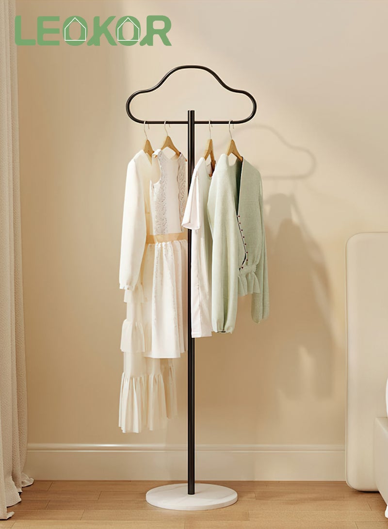 LEOKOR Coat Rack, Freestanding with Heavy Duty Marble Base, Clothing Shirt Display Stand, Small Metal Standing Gold Clothing Rack Coat Tree for Entryway, Bedroom, Living Room, Boutiques, Black - Image 1