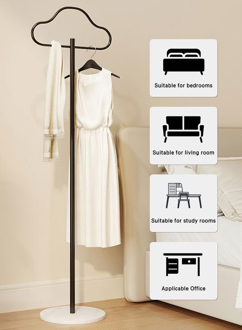 LEOKOR Coat Rack, Freestanding with Heavy Duty Marble Base, Clothing Shirt Display Stand, Small Metal Standing Gold Clothing Rack Coat Tree for Entryway, Bedroom, Living Room, Boutiques, Black - Image 2