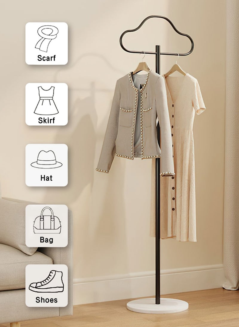 LEOKOR Coat Rack, Freestanding with Heavy Duty Marble Base, Clothing Shirt Display Stand, Small Metal Standing Gold Clothing Rack Coat Tree for Entryway, Bedroom, Living Room, Boutiques, Black - Image 3