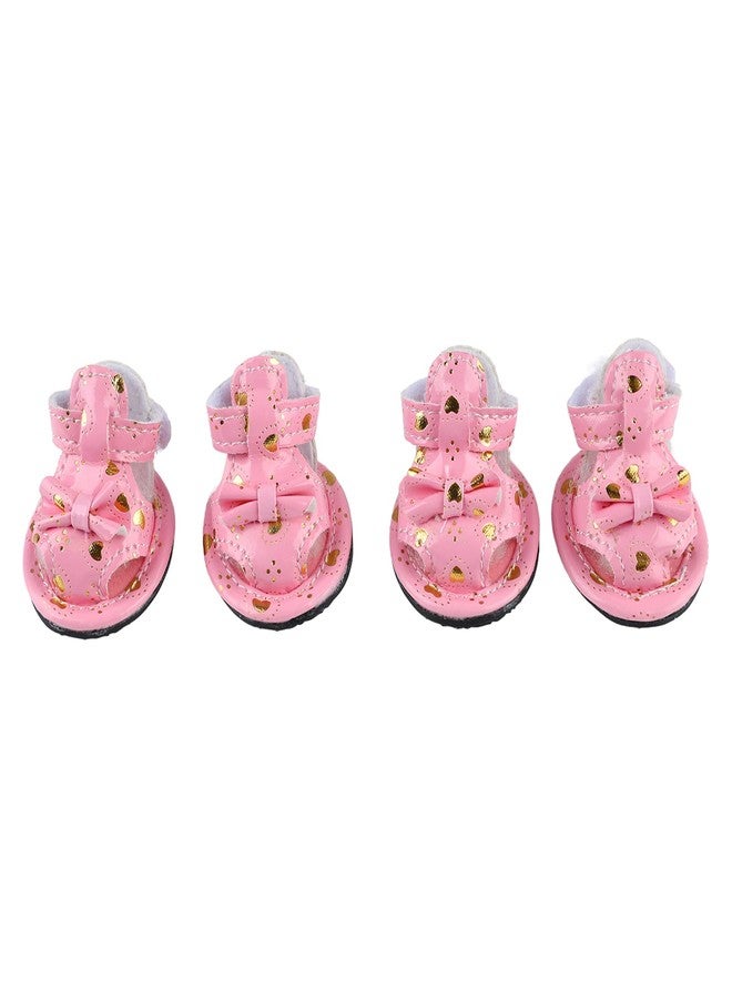 Honio Summer Dog Sandals, Bow Decoration Dog Sandals Waterproof Prevent Slip Rubber Sole Breathable for Outdoor (3#) - Image 1