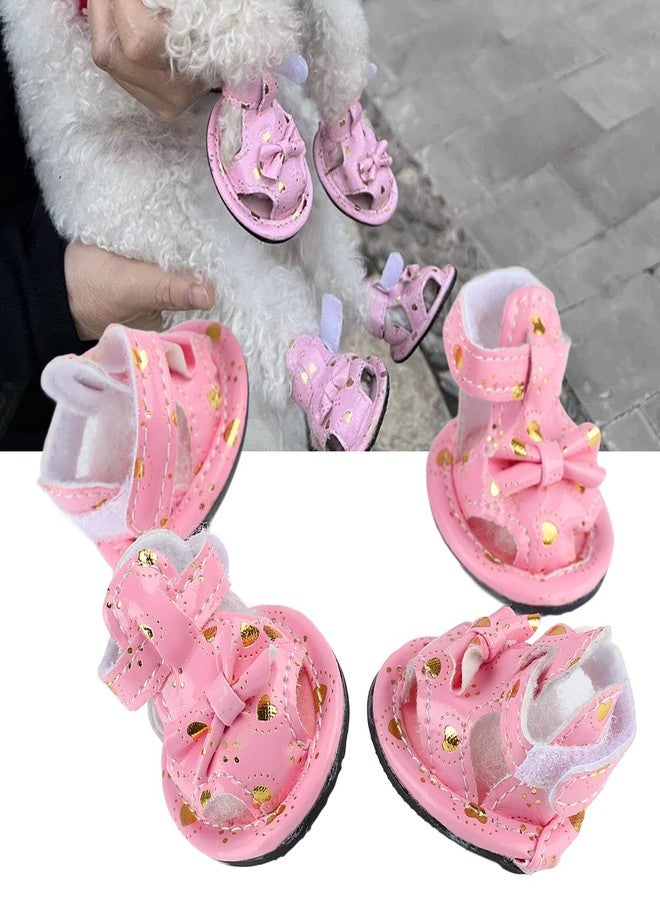 Honio Summer Dog Sandals, Bow Decoration Dog Sandals Waterproof Prevent Slip Rubber Sole Breathable for Outdoor (3#) - Image 5