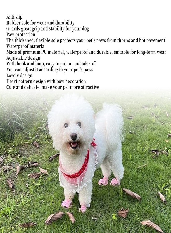 Honio Summer Dog Sandals, Bow Decoration Dog Sandals Waterproof Prevent Slip Rubber Sole Breathable for Outdoor (3#) - Image 3