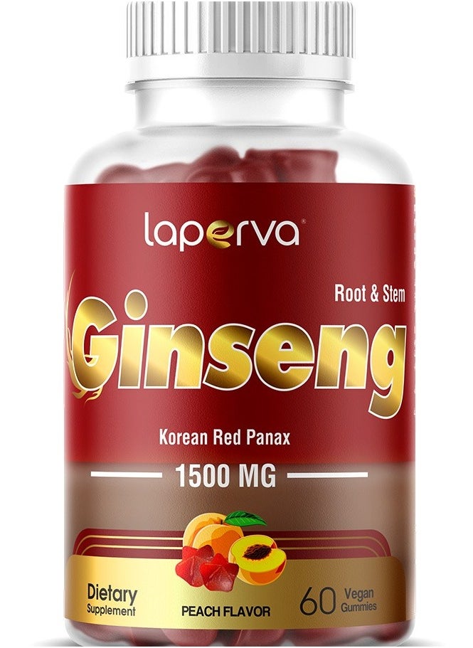 Laperva Laperva Korean Red Ginseng, 60 Vegetarian Gummies, 1500 mg 