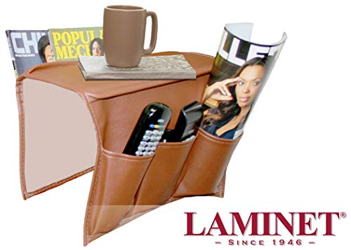 LAMINET Leather Sofa Arm Chair Organizer - TAN - Image 1