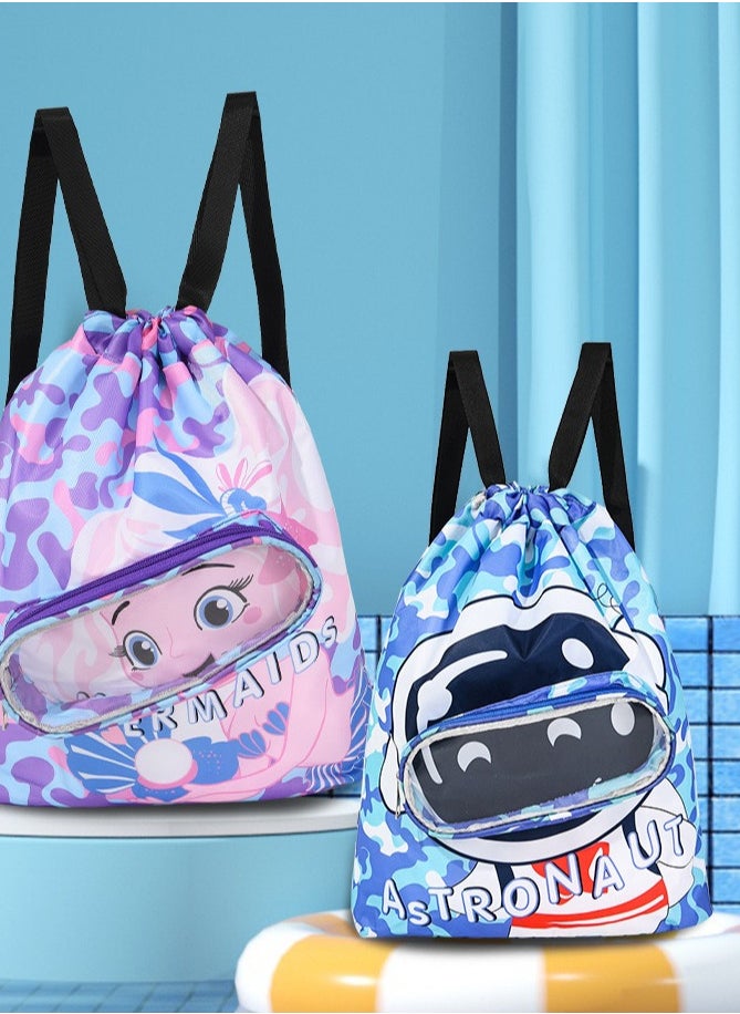 Generic - Blue Children's Swimming Backpack - Dry-Wet Separation, Shoe Compartment, Waterproof, Small Size, Beach Essential,Small Bags - Image 1