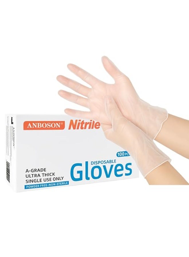 يوريفو قفازات للاستخدام مرة واحدة، 100 قطعة، خالية من البودرة واللاتكس، آمنة على الطعام، غير معقمة، مناسبة للاستخدام باليدين، للطهي وتحضير الطعام والتنظيف والاستخدام المهني - Image 1