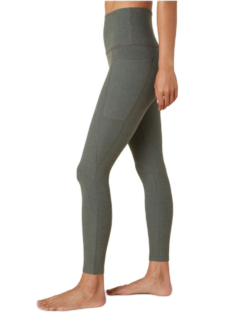 Beyond Yoga Spacedye Out Of Pocket High Waisted Midi Legging Pewter Heather  - Image 2