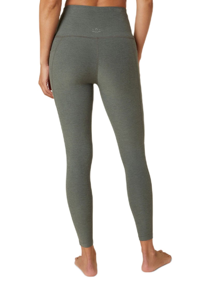 Beyond Yoga Spacedye Out Of Pocket High Waisted Midi Legging Pewter Heather  - Image 3