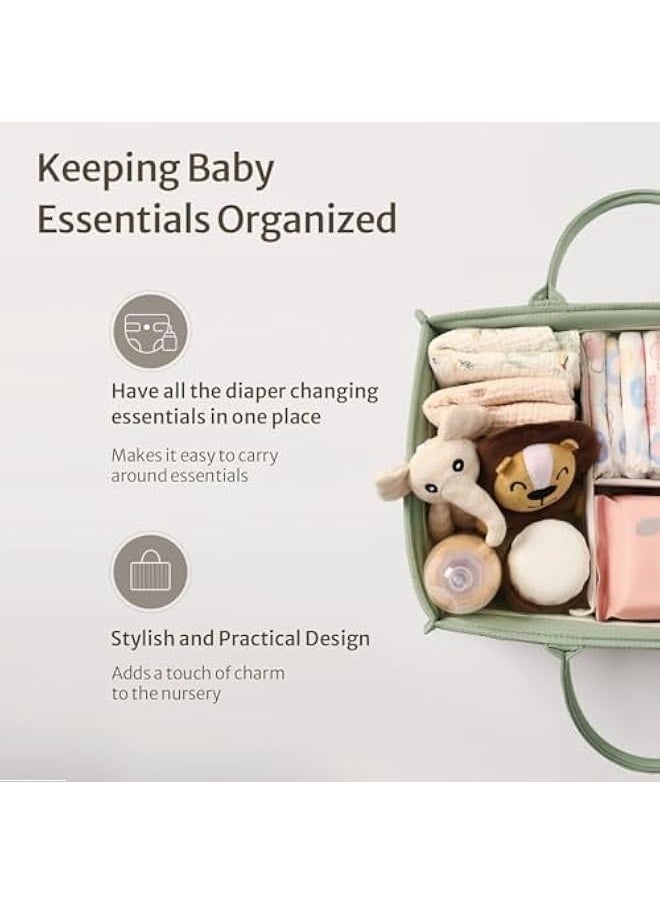 Generic Baby Diaper Caddy Organizer, Diaper Caddy Basket with Dividers, Collapsible Portable Diaper Caddy Bag, Nursery Essentials Storage Basket Bin for Storing Diapers and Other Baby Products  - Image 2