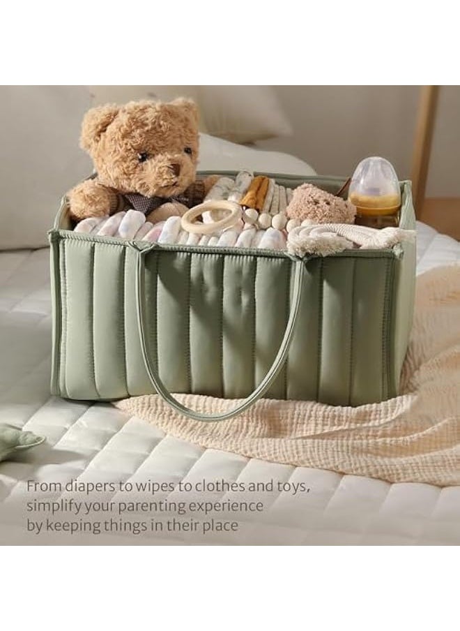 Generic Baby Diaper Caddy Organizer, Diaper Caddy Basket with Dividers, Collapsible Portable Diaper Caddy Bag, Nursery Essentials Storage Basket Bin for Storing Diapers and Other Baby Products  - Image 3