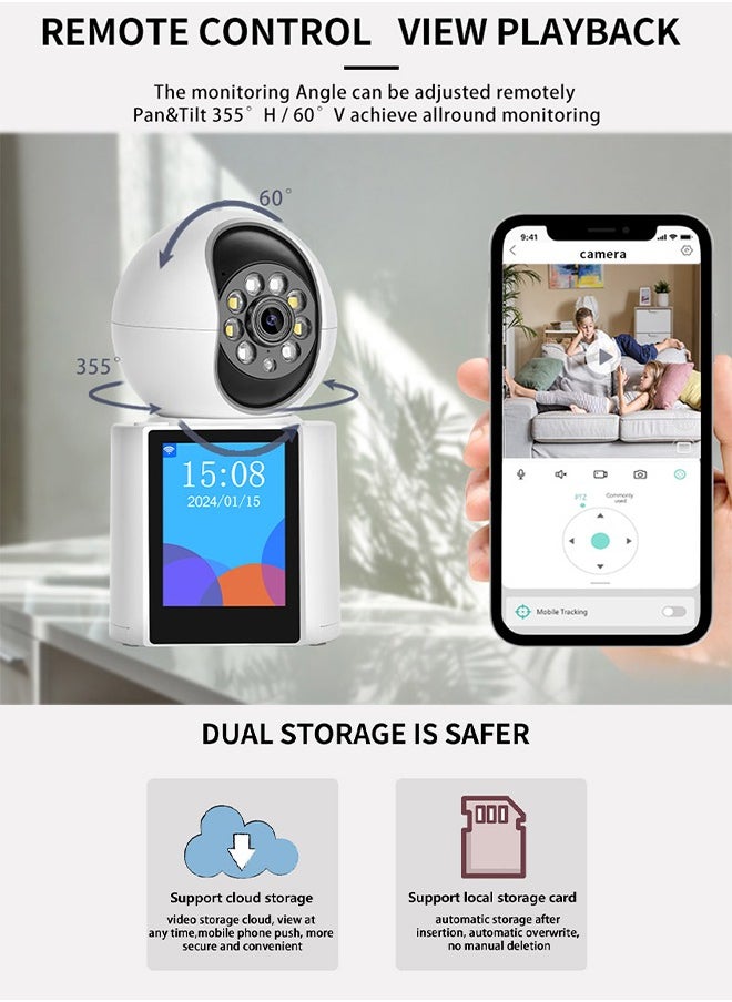 Occuwzz - Wireless Indoor Camera - with HD Display Two-Way Video Panoramic View for Home Use - Image 1
