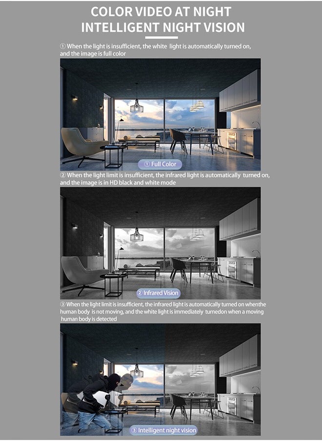 Occuwzz - Wireless Indoor Camera - with HD Display Two-Way Video Panoramic View for Home Use - Image 1