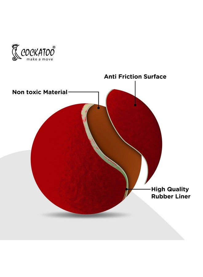 Cockatoo Rubber Cricket Tennis Ball, Construction Of Tennis Ball For Cricket For Optimal Performance,Suitable For All Skill Levels. (120 Gr Per Ball-Pack Of 6-Red) - Image 3