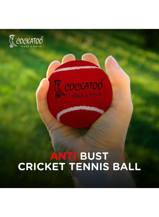 Cockatoo Rubber Cricket Tennis Ball, Construction Of Tennis Ball For Cricket For Optimal Performance,Suitable For All Skill Levels. (120 Gr Per Ball-Pack Of 6-Red) - Image 2