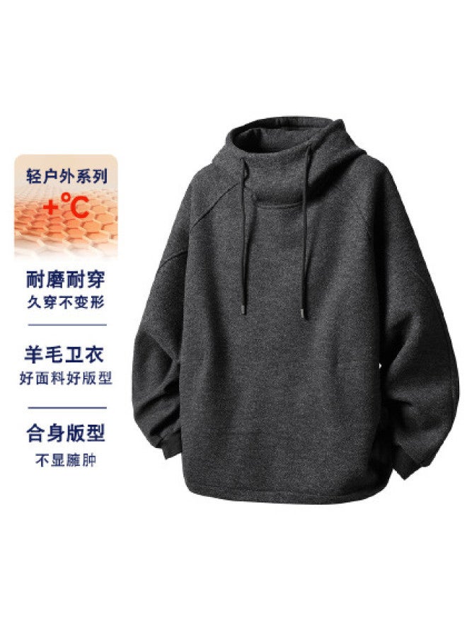 Fapai Trendy Casual Sports Versatile Men's Cotton Wool Blend Comfortable Warm Hooded Pullover Sweatshirt Jacket - Image 1