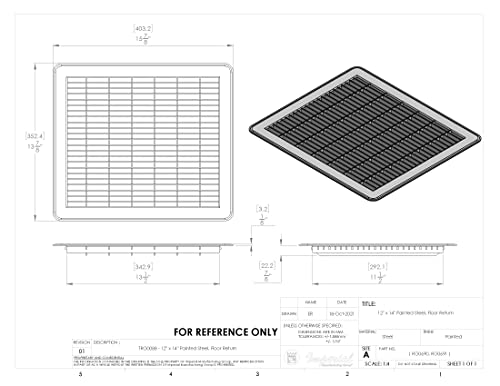 Imperial RG0690 12 x 14-Inch Heavy Gauge Steel Floor Return Air Grille, Brown - Image 2