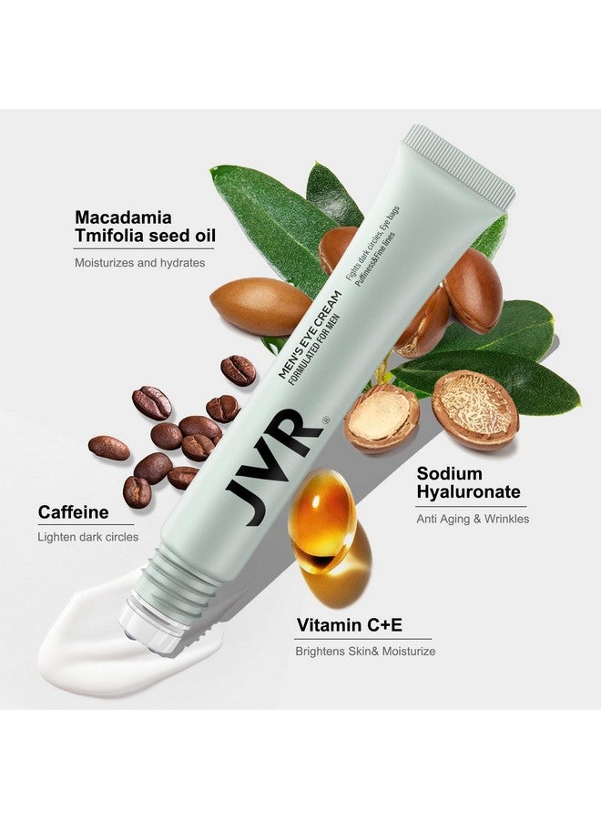 JVR Caffeine Eye Cream And Under Eye Roller For Dark Circles And Puffiness Fine Lines Undereyes Bags Eye Serum With Vitamin C Hyaluronic Acid Brightening Eye Cream(20Ml) - Image 4