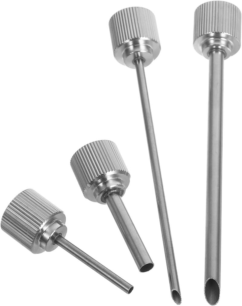 4pcs Stainless Steel Butter Tip Nozzles Set, Universal Small round Piping Tips with Coupler for Cake Decorating, Cream Dispenser Replacement, Baking and Latte Art Supplies - Image 1