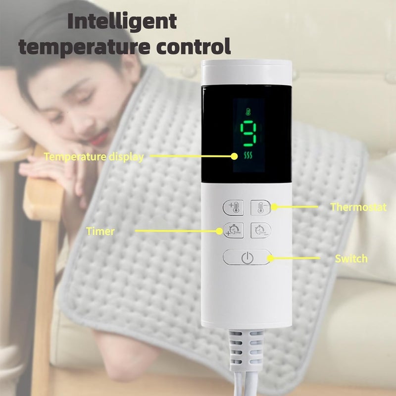 Lullaxx Heating Pad,Electric Heat Pad,Features Multiple Temperature Settings,Automatic Shut-off,Washable(12 * 24 Inches, Gray) - Image 3