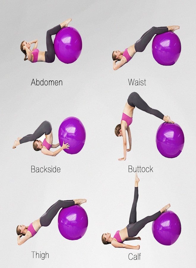 JERN Anti-Burst Fitness Exercise Stability Yoga Ball/Swiss, Birthing, Gym Ball 65 CM (Pink) - Image 3